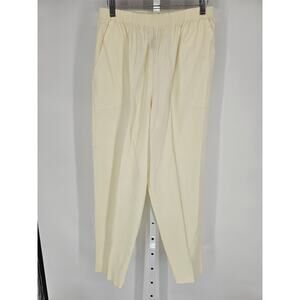 Season Ticket Womens Sz 14 Pull On Dress Pants Cream Vintage Tapered